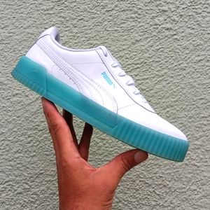 PUMA Carina Chrystal Leather Platform Sneaker (Women) Size 10 Sneakers # 373776-